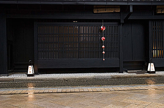 传统,暗色,木头,建筑,京都,日本