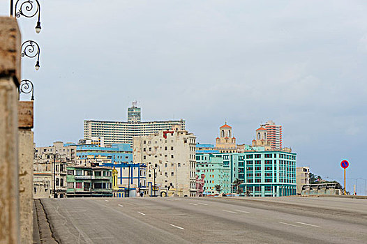 空,街道,建筑,马雷贡,哈瓦那,古巴