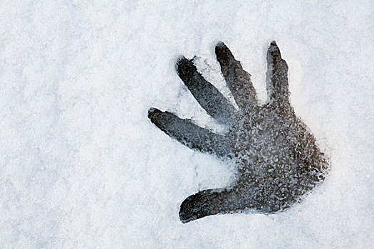 手印,雪中,桑德贝,安大略省,加拿大