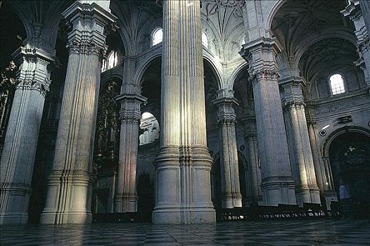 柱子,大教堂,格拉纳达,安达卢西亚,西班牙,欧洲