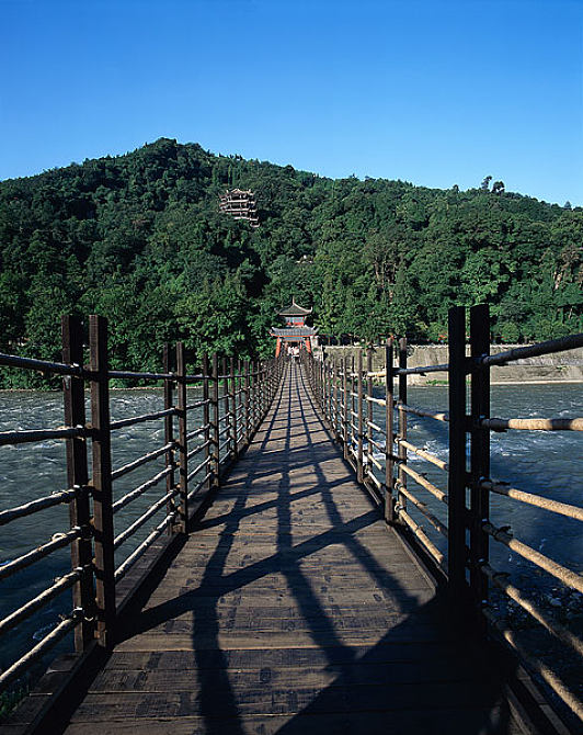 四川成都都江堰安澜索桥_高清图片_全景视觉