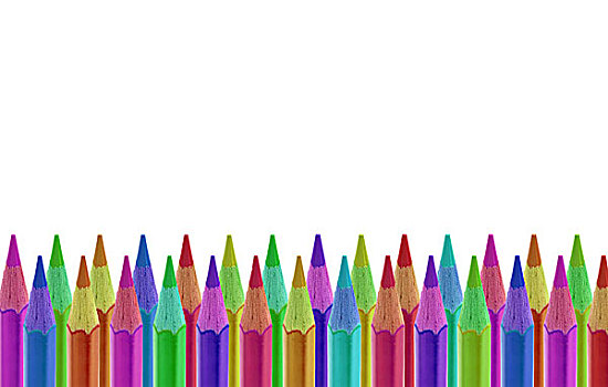铅笔,多样,彩色,隔绝,白色背景