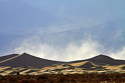 沙暴,马斯奎特沙丘,靠近,死亡谷国家公园,莫哈维沙漠,加利福尼亚,美国