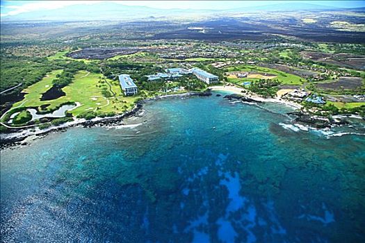 夏威夷,夏威夷大岛,柯哈拉海岸,毛纳拉尼,俯视,费尔蒙特,兰花