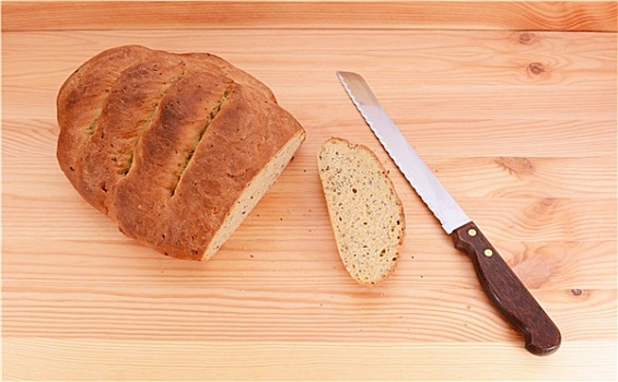 面包刀,新鲜,烘制,面包
