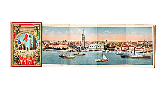明信片,文件夹,威尼斯,早,世纪