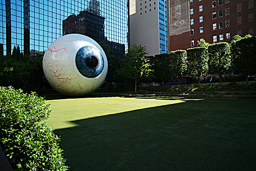 达拉斯,市中心,巨型眼球雕塑,giant,eyeball