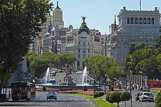 西班牙,马德里,街景,阿卡拉大街,广场