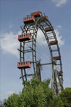 巨大,轮子,普拉特公园,游乐园,维也纳,奥地利