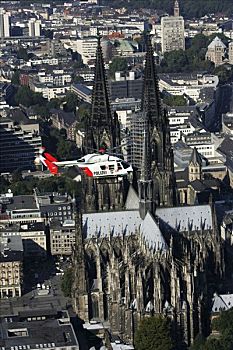 德国,警察,直升飞机,警队,科隆大教堂