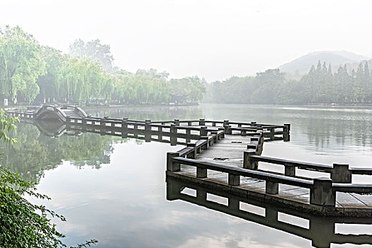 杭州西湖风光双投桥