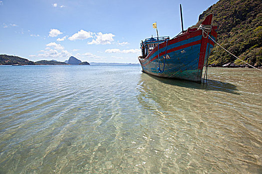 木船,坐,湾,埃尔尼多,巴拉望岛,菲律宾