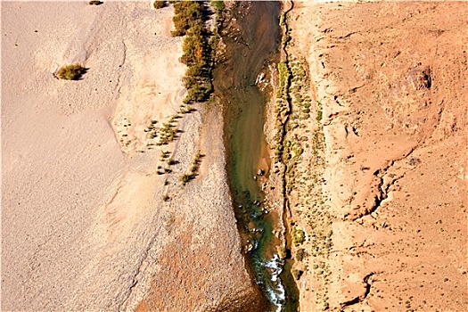 俯视,撒哈拉沙漠,照片,河