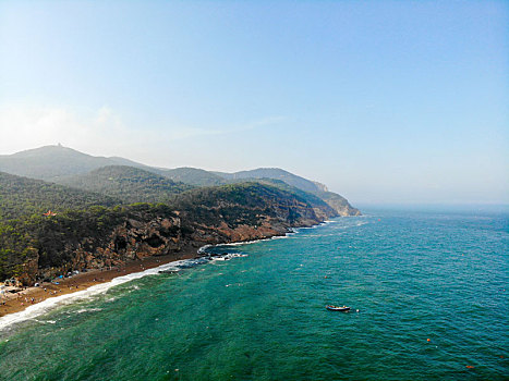 航拍辽宁大连棒棰岛宾馆风景区