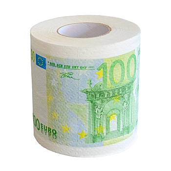 卫生纸,100欧元,银行