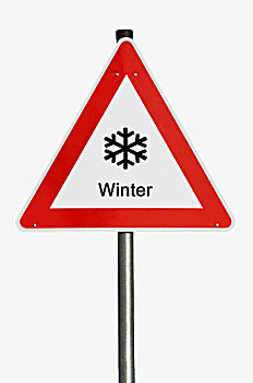 危险标志,冬天,冰,道路,合成效果,图像