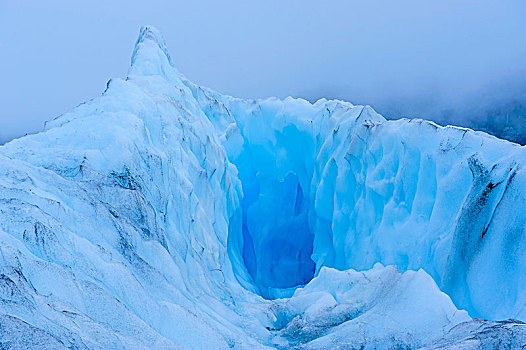 巨大,冰,缝隙,福克斯冰川,南岛,新西兰