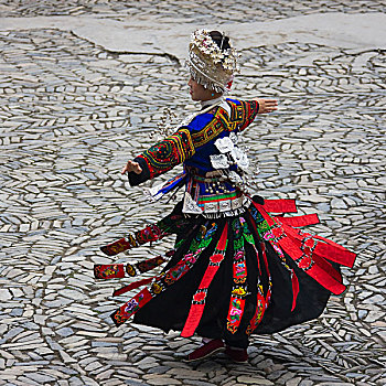 苗族,传统舞蹈,音乐表演,乡村,凯里,贵州,中国