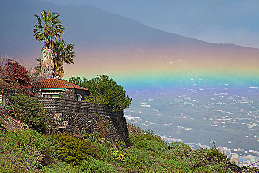彩虹,加那利群岛,自然,石头,房子,帕尔玛,加纳利群岛,西班牙,欧洲,大西洋
