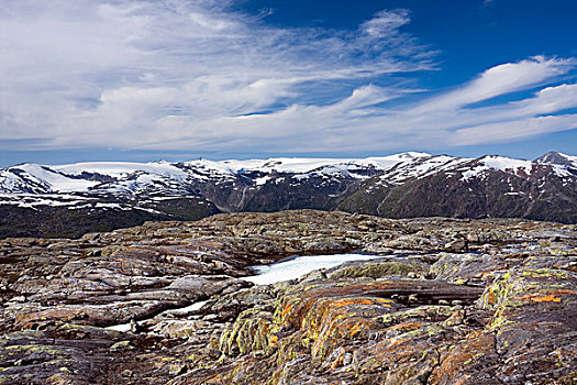 山峦,冰河,湖,国家公园,诺尔兰郡,挪威,斯堪的纳维亚,欧洲