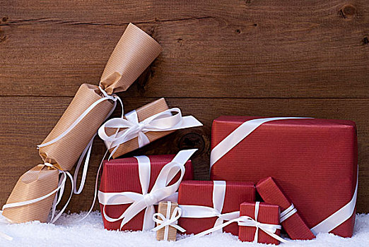 红色,圣诞礼物,礼物,白色,丝带