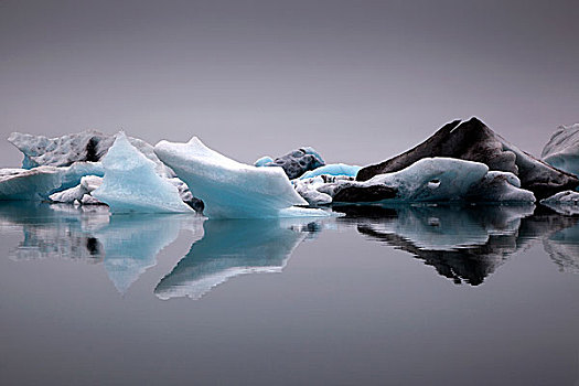 冰,冰山,痕迹,火山灰,冰河,结冰,泻湖,瓦特纳冰川,杰古沙龙湖,冰岛,欧洲