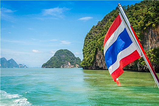 泰国,旗帜,海洋