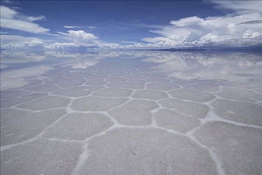 表面,盐湖,乌尤尼,玻利维亚