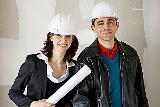 建筑师,建筑承包商,安全帽,头像