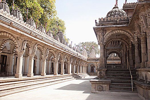 建筑细节,庙宇,阿默达巴德,古吉拉特,印度