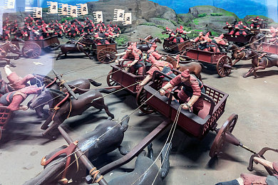 古代戰馬戰車士兵,山東省淄博市足球博物館_高清圖片_全景視覺