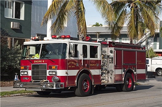 消防车,西礁岛,佛罗里达,美国