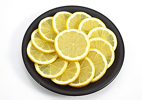 黄色,柠檬,盘子