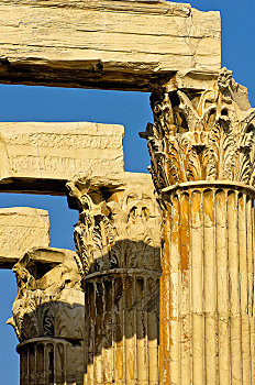 风景,柱子,寺庙,奥林匹亚宙斯神庙,雅典,希腊,欧洲