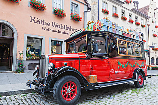 德国,巴伐利亚,浪漫大道,圣诞节,店,旧式,巴士