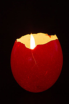 红色,蛋壳,烛台,黑色背景,背景