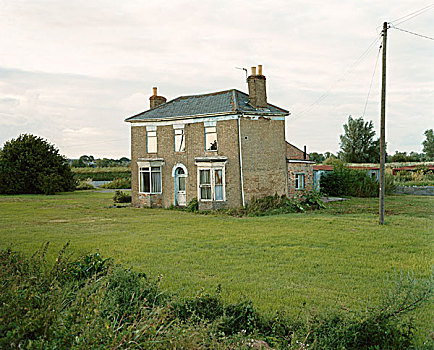 农舍,位于,地点,电报,杆,英国,七月,2004年
