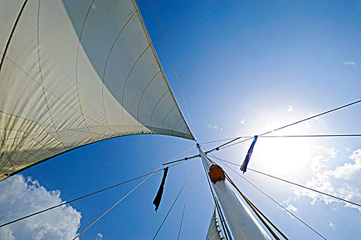 桅杆,帆船,多米尼加共和国,加勒比海