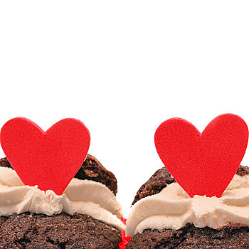 特写,巧克力,情人节,杯形蛋糕