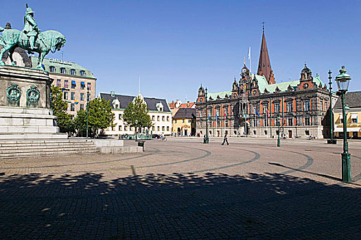 雕塑,国王,广场,瑞典