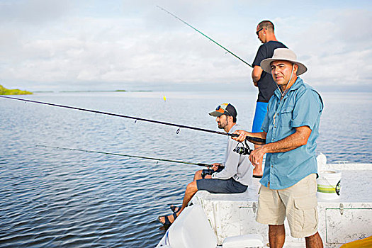 男人,钓鱼,海湾地区,墨西哥,佛罗里达,美国