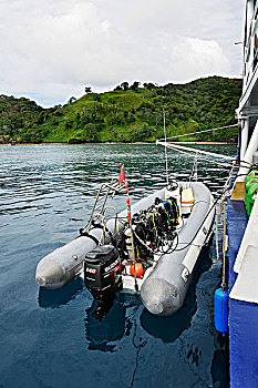 小艇,氧气瓶,船,岛屿,哥斯达黎加,中美洲