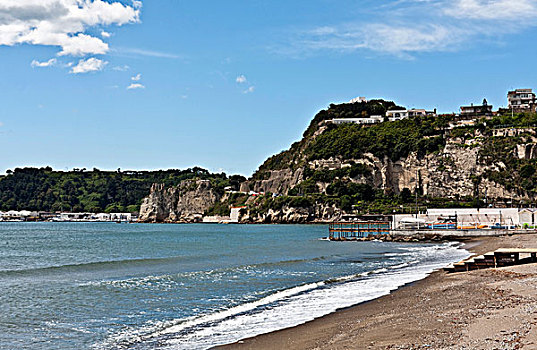 海滩,那不勒斯,坎帕尼亚区,意大利,欧洲