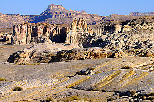 沙岩构造,石头,塔,腐蚀,白色,大阶梯-埃斯卡兰特国家保护区,犹他,美国,北美