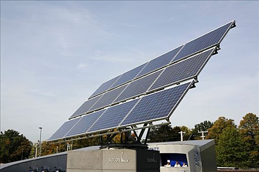 太阳能,车站,摩托车,贸易展览会,2008年,科隆,展示,北莱茵威斯特伐利亚,德国,欧洲