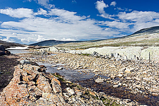 山谷,溪流,国家公园,诺尔兰郡,挪威,斯堪的纳维亚,欧洲