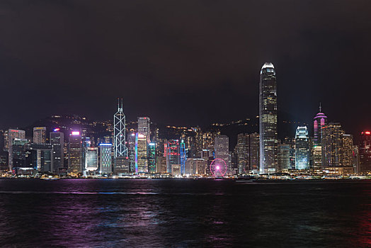 中国香港维多利亚港夜景