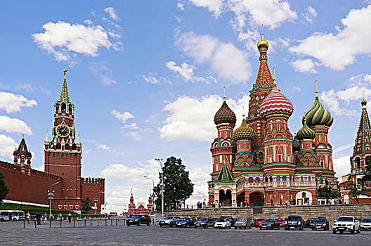 圣徒,大教堂,克里姆林宫,莫斯科,俄罗斯,欧亚大陆