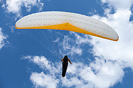 滑翔伞,蓝天,云