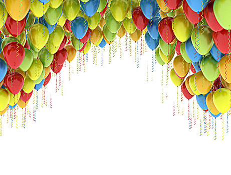 彩色,生日派对,气球